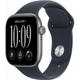 Умные часы Apple Watch Series 12 42 мм, GPS, Space Gray Aluminum, Navy Blue Sport Band, S/M