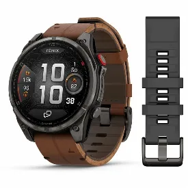 Умные часы Fenix 8 Pro, 47 мм, Amoled Sapphire Titanium Carbon Gray, Chestnut Leather (010-03198-40)