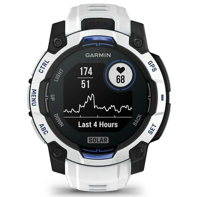 Garmin Instinct 3 45mm, Whitestone / Bolt Blue, белый (010-02934-03)