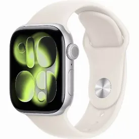 Умные часы Apple Watch Series 11 42 мм, S/M 130-200 мм, Silver Aluminum Case, Starlight Sport Band