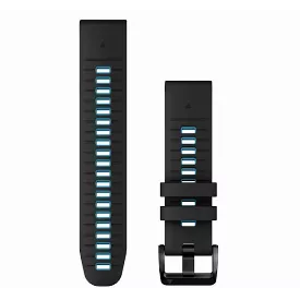 Ремешок Garmin Quickfit, 22 мм, Watch Band Black/Blue Silicone