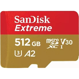 Карта памяти SanDisk Extreme microSDXC 512 ГБ SDSQXAV-512G-GN6MN