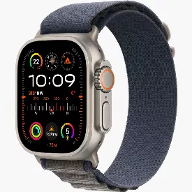 Apple Watch Ultra 2 (2024) GPS + Cellular 49 mm Natural Titanium Case with Blue Alpine Loop Medium