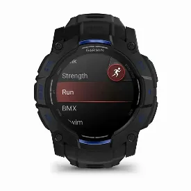 Умные часы Garmin Instinct 3 50mm, Amoled Black with Black/Bolt Blue Band (010-03020-03)