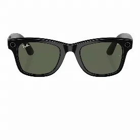 Очки Ray-Ban Wayfarer Shiny Black G15 Green, 150 50 Size