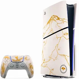 Игровая приставка Sony Ps5 Slim с дисководом, Ghost of Yotei, Gold, золотистый