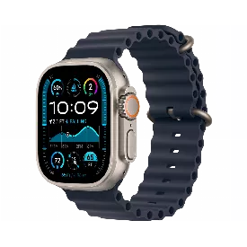 Apple Watch Ultra 2 (2024) GPS + Cellular 49 mm Natural Titanium Case with Navy Ocean Band