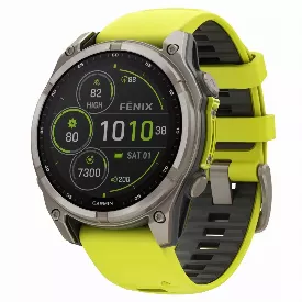 Умные часы Fenix 8, 47 мм, Solar Sapphire Titanium Amp Yellow / Graphite, желтый (0100290621)