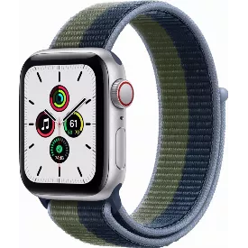 Смарт-часы Apple Watch SE GPS 40 мм, Sport Loop, серебристый/зеленый