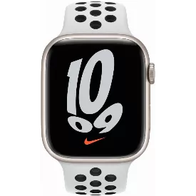 Смарт-часы Apple Watch Nike Series 7 GPS 45 мм, сияющая звезда/чистая платина