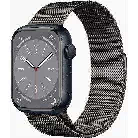 Умные часы Apple Watch Series 8 45 мм Midnight Stainless Steel Case, Milanese Loop R
