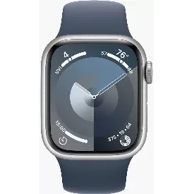 Умные часы Apple Watch Series 9 41 мм Aluminium Case GPS, Silver/Storm Blue Sport Band - S/M