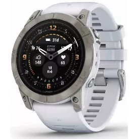 Часы Garmin Epix Pro Gen 2 Sapphire Edition 51 мм, титановый белый, DLC, белый силиконовый ремешок (0100280411)