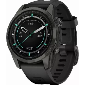 Смарт-часы Garmin Epix Pro Gen 2 42 мм Sapphire Carbon Gray DLC Titanium with Black Silicone Band (0100280215)