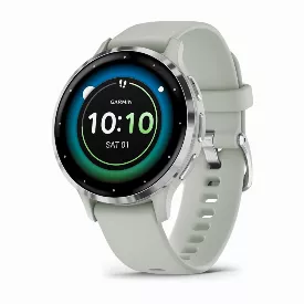 Умные часы Garmin Venu 3S, Silver Stainless Steel Bezel with Sage Gray Case and Silicone Band