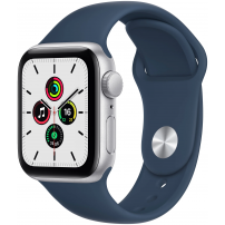 Смарт-часы Apple Watch SE GPS 44 мм, серебристый/синий (США)