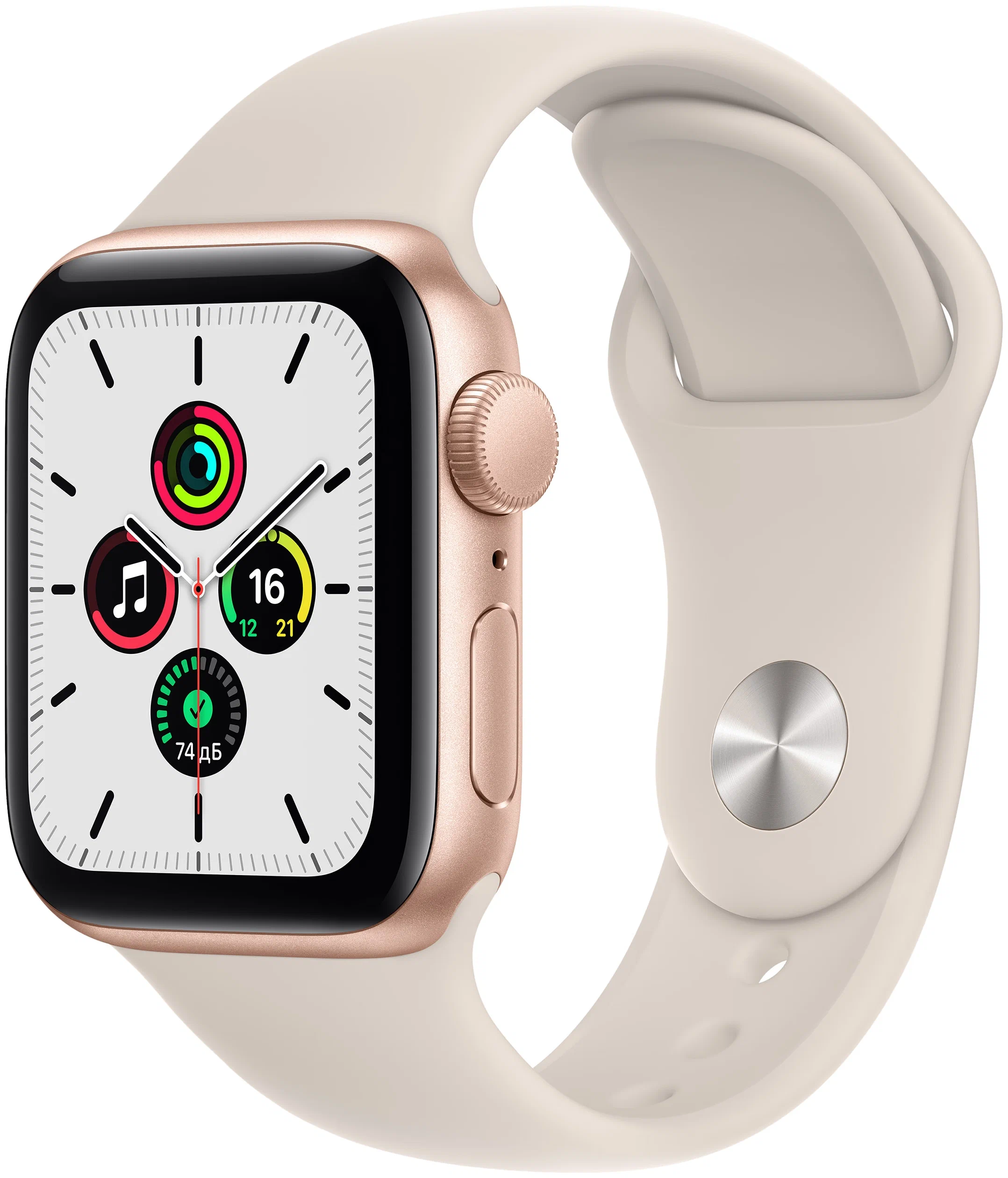 Смарт-часы Apple Watch SE GPS 44 мм, золотой/белый