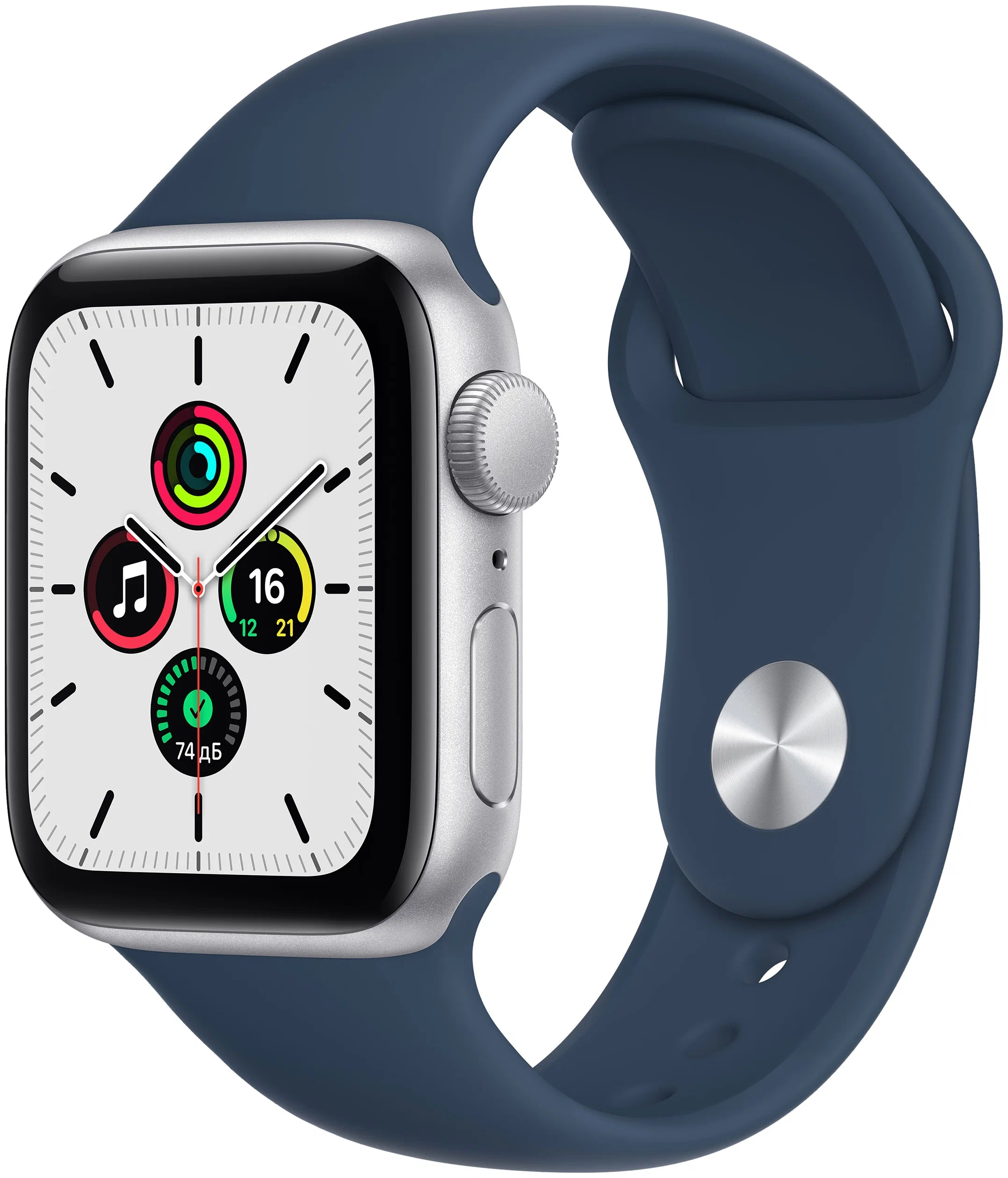 Смарт-часы Apple Watch SE GPS 44 мм, серебристый/синий