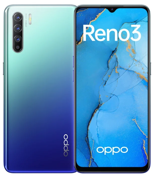 Смартфон Oppo Reno 3, 8.128 Гб, Dual SIM (nano-SIM), голубой