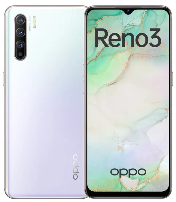 Смартфон Oppo Reno 3, 8.128 Гб, Dual SIM (nano-SIM), белый