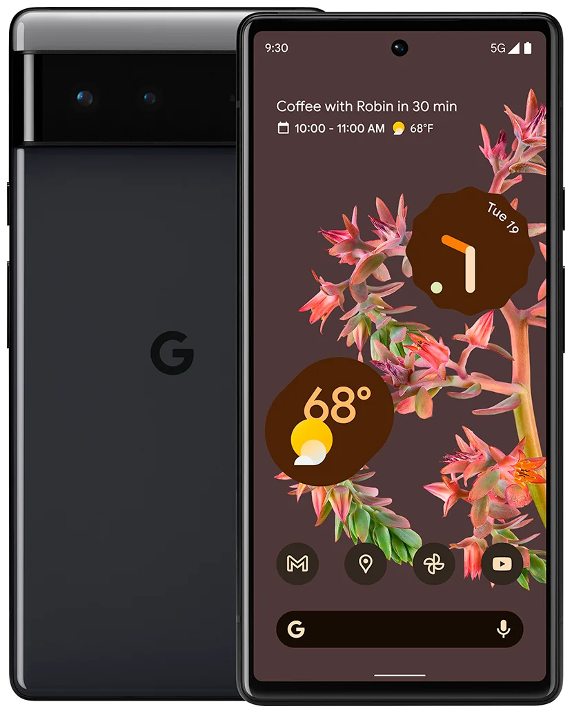 Смартфон Google Pixel 6, 8.256 Гб USA, Dual SIM (nano SIM+eSIM), Stormy Black