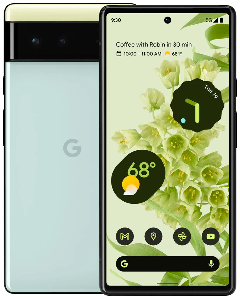 Смартфон Google Pixel 6, 8.256 Гб Global, Dual SIM (nano SIM+eSIM), Sorta Seafoam